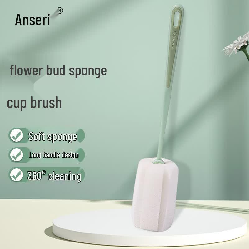 Ansarui Long-Handle Sponge Cup Cleaning Brush