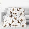 Dachshund Dog Flannel Blankets Funny Pet Soft Warm Throw Blanket for Chair Airplane Travel Pattern Bedspread Sofa Bed Cover