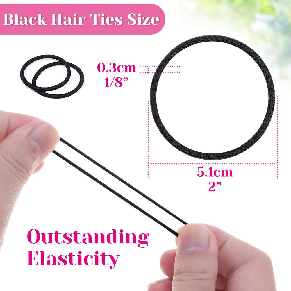 98/200pcs Black Elastic Hair Ties for Women Girls Hair Ropes Solid Color Ponytail Holders Simple Durable Girl Hair Accessoires
