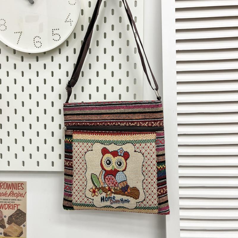 Ethnic Embroidered Cotton Mini Shoulder Bag With Multiple Compartments For Casual Outfits