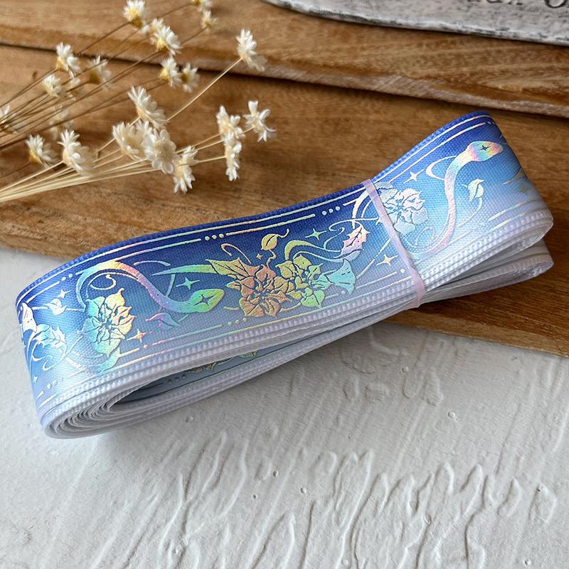 2.5cmx4.5m/Roll Packaging Ribbons Decorative Multiple Colors Brooch Badge Hot Stamping Pattern Headwear Hat Cartoon Gift Box