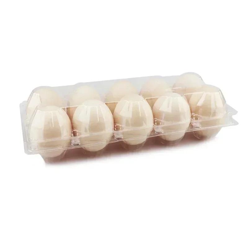 100pcs Transparent Disposable Eggs Packaging Boxes with Cover Tray Supermarket Sales Packaging Thickening Duck Egg Storage Box
