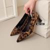 Moda versatile punta testa bocca bassa tacchi alti primavera nuovo stampa leopardo temperamento pendolarismo tacco spesso scarpe singole donne