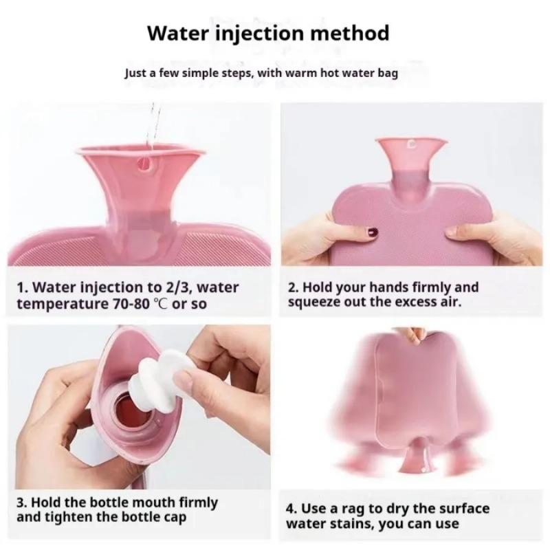 1PC 1000ml Cute Plush Hot Water Bottle with Soft Cover – Hand & Foot Warmer for Girls, Reusable Water-Filled Heating Pad