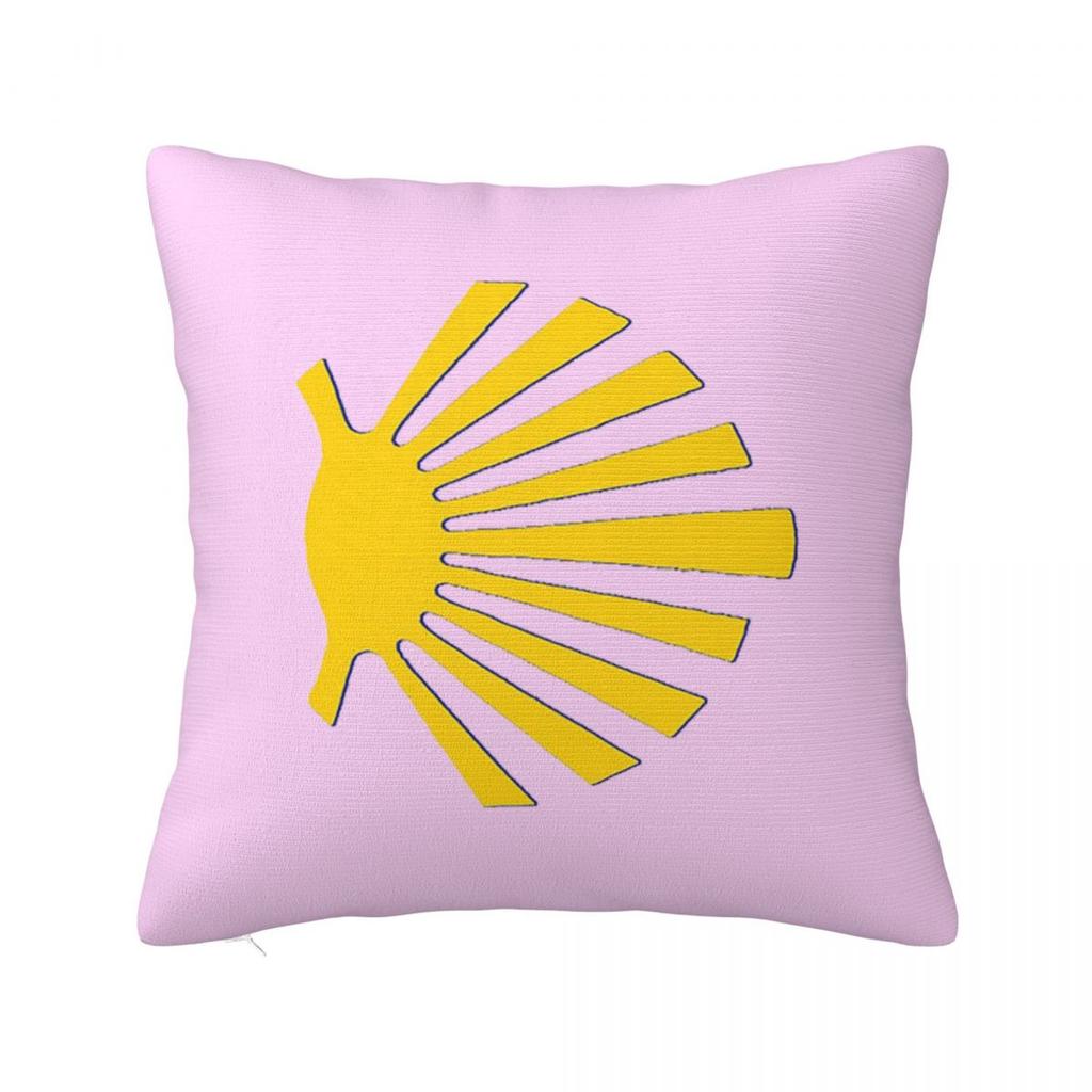 Camino De Santiago Symbol Yellow Scallop Shell Square Pillowcase Cushion Cover Pillow Case Throw Pillow Cover for Home Sofa