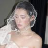 Tassels Wedding Veils Pearls Beads Bride Head Gauze Elegant Brides Veil  Bride Jewelry