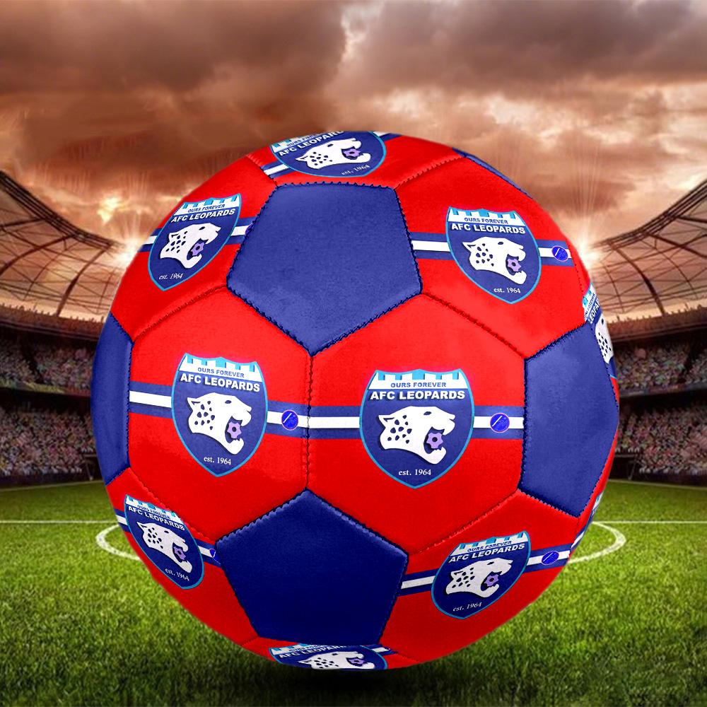 AFC Leopards Indoor Soccer Ball Colorful All Ages Size 5 Machine Stitched PVC Competition Ready Durable High-Bounce