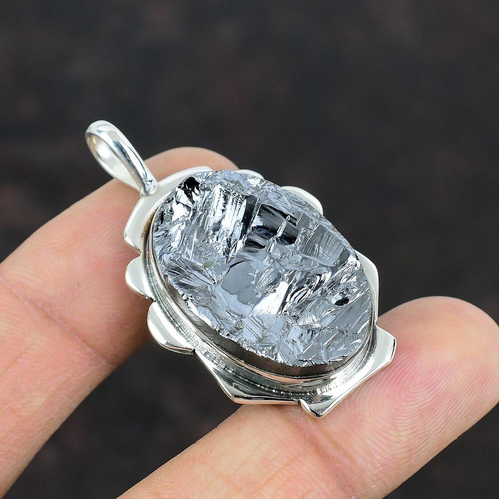 Shungite Rough Pendant Handmade Gemstone Pendant 925 Sterling Silver Pendant Genuine Shungite Jewelry Latest Design Pendant Gifts For Women