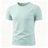 Men's Solid Color Mesh Quick Drying T-shirt Round Neck Short Sleeved Sports Top Summer Fitness Running Casual Base Shirt Unisex