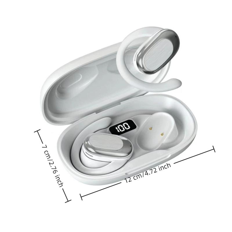 2 Pezzi/Scatola Cuffie Bluetooth Wireless Auricolari con Gancio per Orecchio Impermeabili Rotanti Hifi Stereo Suono Surround Cancellazione del Rumore Cuffie