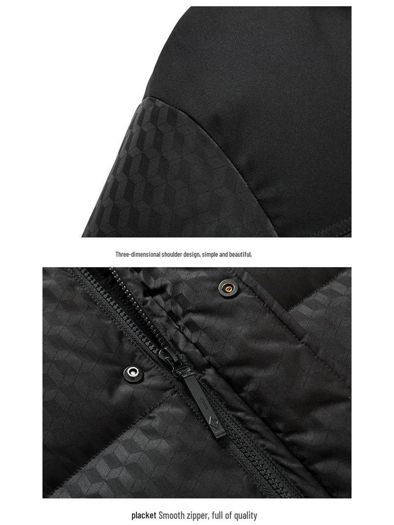 Men's Casual Hooded Patchwork Down Jacket (90% Down) - Winter 2025 Collection