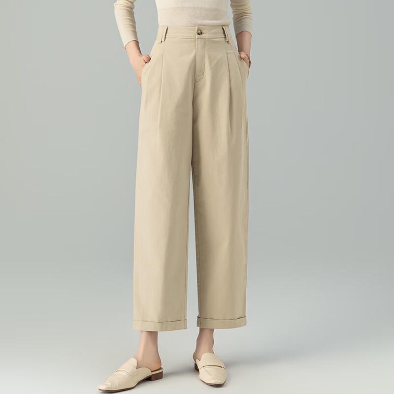 Fanzhen Women's Summer Tencel Blend Cropped Wide-Leg Pants