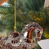 4 Stück Pferdeornamente für Weihnachtsbaum Metallische Strasssteine Pferde Weihnachtsanhänger Pferdegeschenke für Frauen Mädchen Pferdeliebhaber