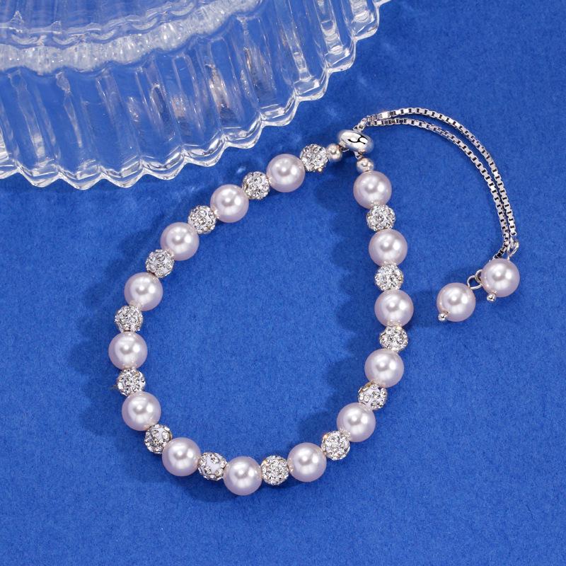 925 Sterling Silver Pearl Bracelet with Star Beads - Elegant Light Luxury for Women 925 Silver