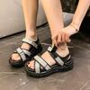 Fashion College Style Sports Sandals Women 2025 New Summer Thick Bottom Open Toe Fashion Women Shoes Rhinestone Casual Beach Sandales