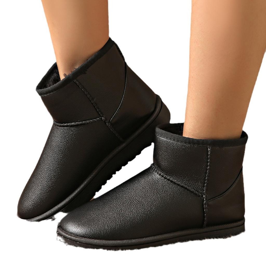 Snow Boots New Autumn and Winter Tube Birthday Practical Warm Thickened Velvet Large Cotton Shoes Women