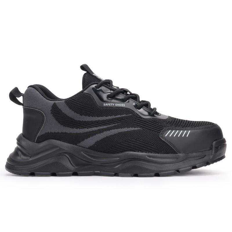Lightweight Safety Shoes Men Steel Toe Cap Anti-Puncture Slip Resistant Work Boots Low Cut Industrial Footwear