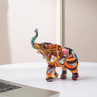 Colorful Elephant Resin Ornaments - Creative Decoration for Home or Office