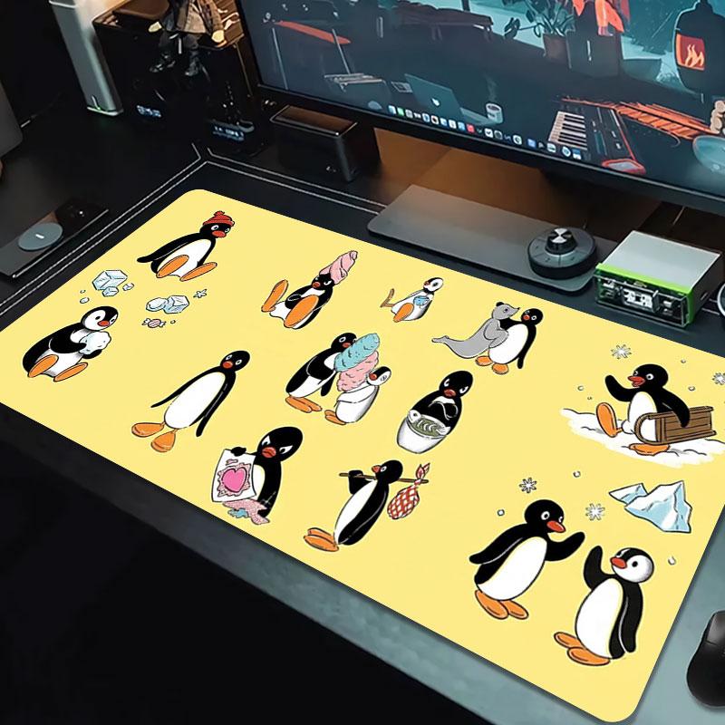 Penguin Silhouette Art Large Size Mouse Pad Large Gaming Table Cushion Nonslip Laptop Tablet Big Mousepad Xxl Mat Mini Pc Playmat With Lock Edge
