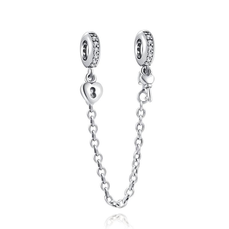 New Plated Copper Moon Star Love Safety Chains Spacer Bead Charm Fit Original Bracelet For Women Diy Jewelry