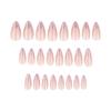 French Pink False Nails 24Pcs Almond Shape With Bowknot Decoration For Wedding Party