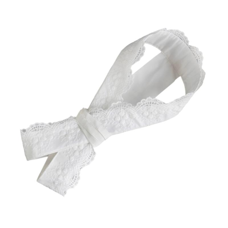 Elegant Kimono Collar Accessory Ruffled Lace Pearls Beaded Japanese Dress Core Collar Lining Kimono Belt for Womens Robe