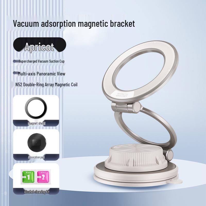 Magnetic Car-Phone Holder: Rotatable, Foldable, Shockproof & Vacuum-Adhesive for Navigation