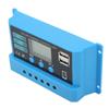 12V 24V Solar Panel Controller LCD Display Photovoltaic Charge Controller with Connectors Blue 20A