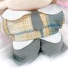 Checkered Beret, Shirt, Pants, and Tie Set for 10cm Plush Toy, Kigurumi Accessories, Otaku Activities, Doll, Mascot, Kpopdoll Costume [Used]
