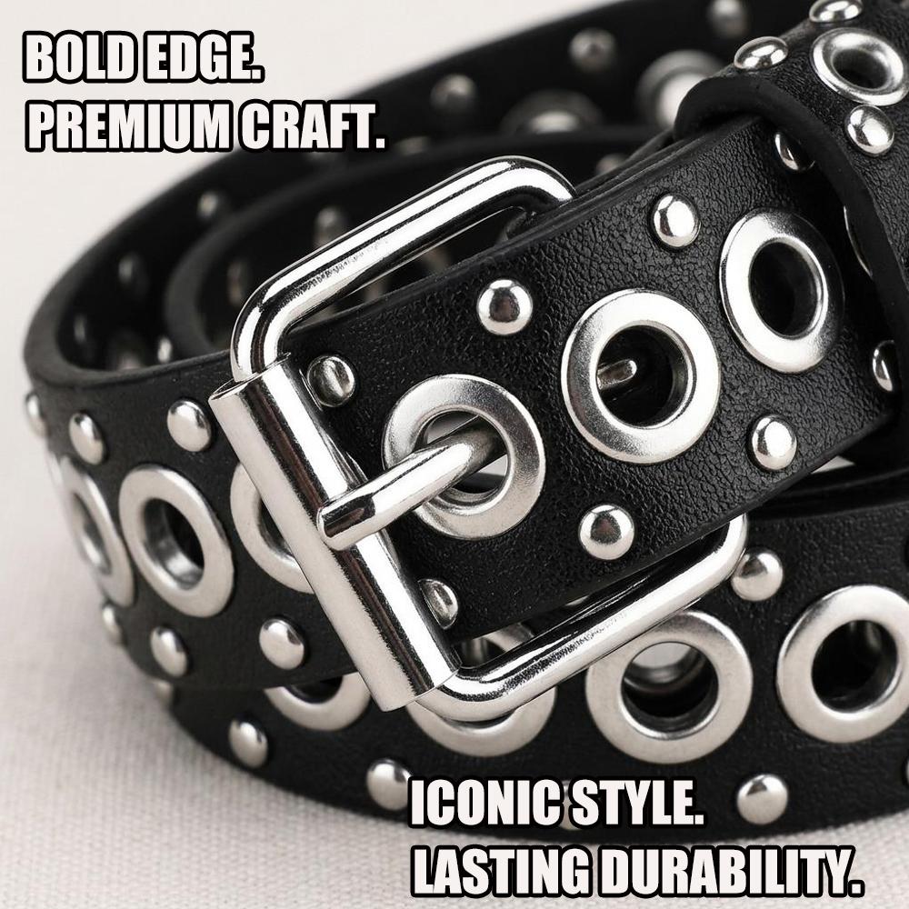 Women's Belt Fashion New Eyelet Rivet Belt Metal Personalized Needle Buckle Belt Street Trend Punk Hardware Jean Belt Y2K HipHop