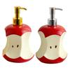 300ML Bitten Fruit Refillable Soap Dispenser, Liquid Hand Soap Shower Gel Container, Empty Pump Lotion Bottle for Bathroom Kitchen