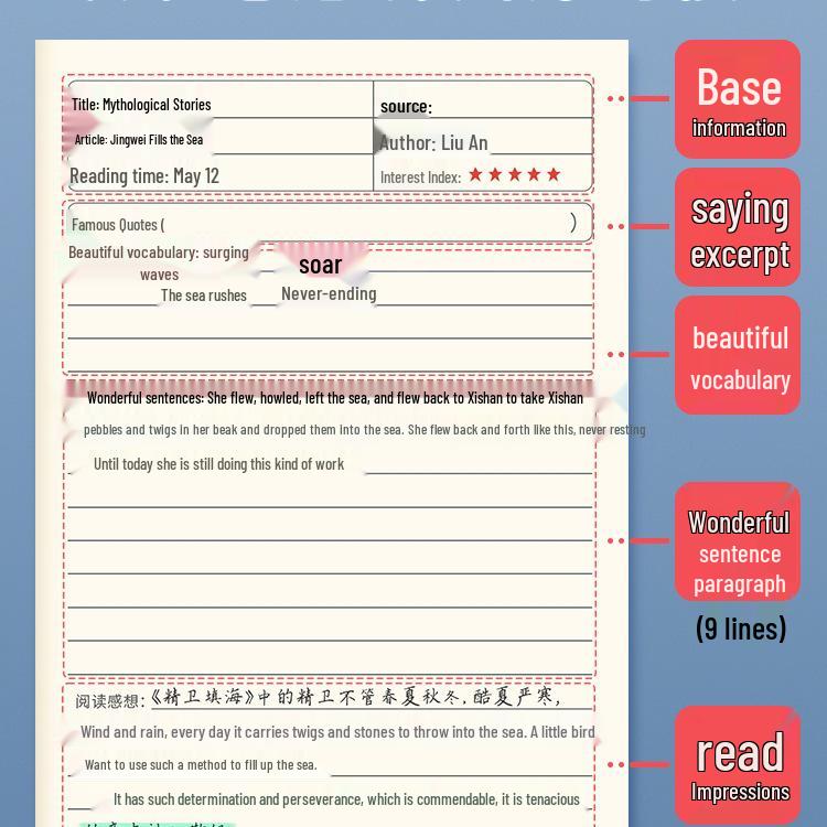 Elementary Reading Notes and Record Notebook for Grades 1-6