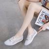 2025 Summer Shoes Women Flat Breathable Lace Mesh White Shoes Fashion Brand Ladies Casual Shoes Plus Size 42 D511