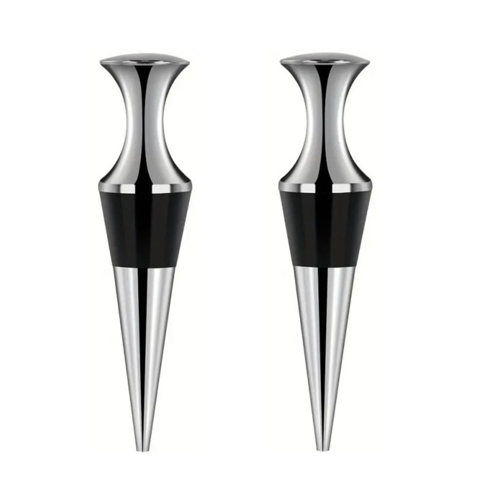 2pcs Flat Head Wine Bottle Sealer Conical Shape Wine Preserver Bar Tool Wine Bottle Stopper Party Silicone