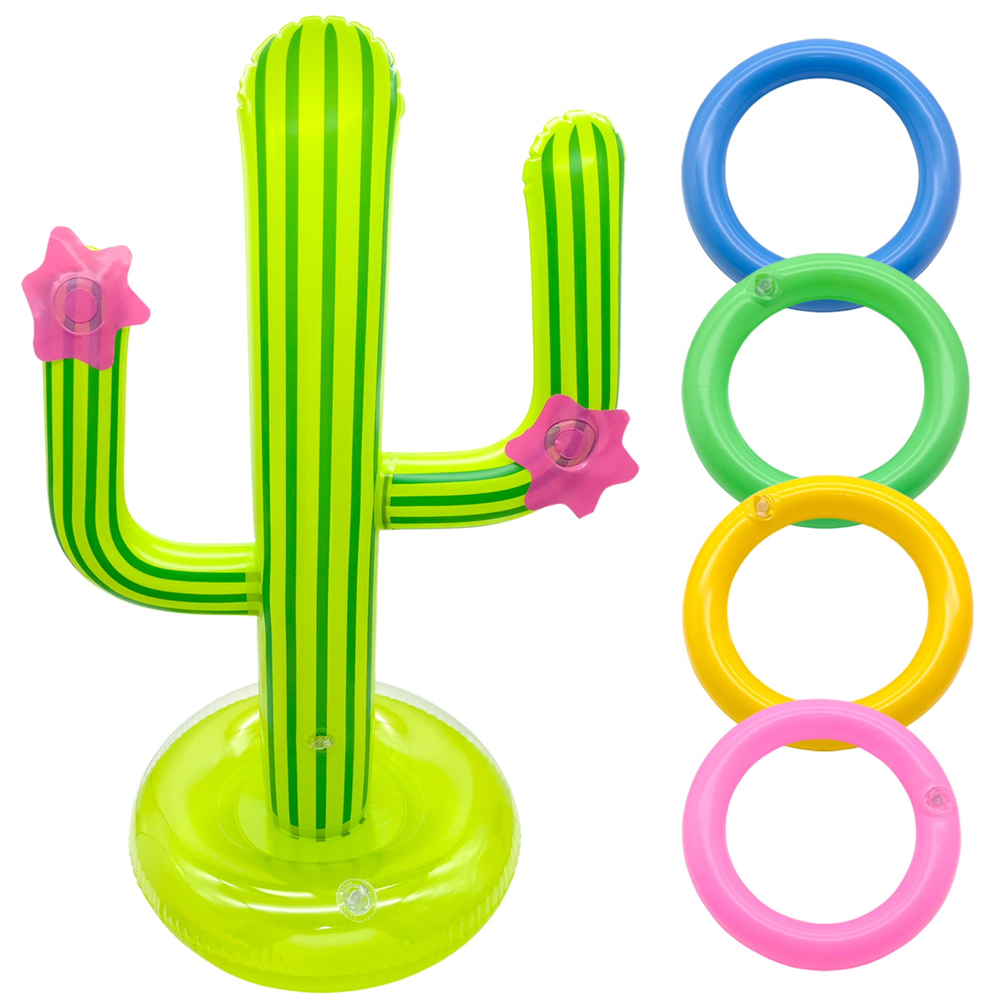 

Inflatable Cactus Ring Toss Game Set Floating Swimming Pool Toys Hawaiian Summer Pool Beach Party Decorations Game Supplies