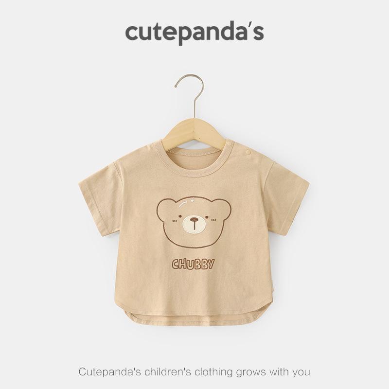 

Одежда для малышей, повседневные футболки с короткими рукавами, летняя одежда для мальчиков и девочек, детские летние топы с половиной рукавов 120cm