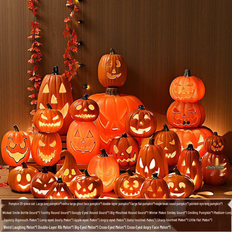 Halloween Light-Up Hollow Pumpkin Lantern for Outdoor Decor