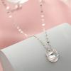 VENTFILLE 925 Sterling Silber Farbe Aurora Katze Halskette Damen Temperament Süß Mondstein Miau Planet Schlüsselbein Kette Schmuck Geschenk