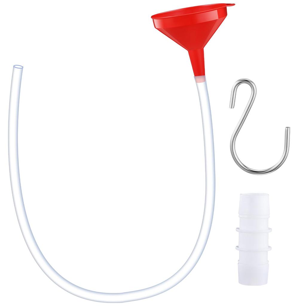 Innconee Plastic Funnel with Hose Flexible Fuel Funnel with 3.28 Feet Clear Tube Wide