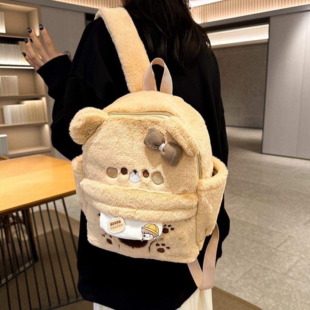 

Little Bear Bear Plush School Bag Large Capacity Animal Shoulder Bag Bear Plush Backpack Student