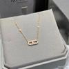 Messika Women's 18k Rose Gold Dynamic Sliding Clavicle Necklace with Single Diamond and Full Diamond Design