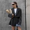 Y2K Style European & American Mini Skirt Suit: Spring/Summer 2025 Straight Shoulder Blazer + Super Mini Skirt