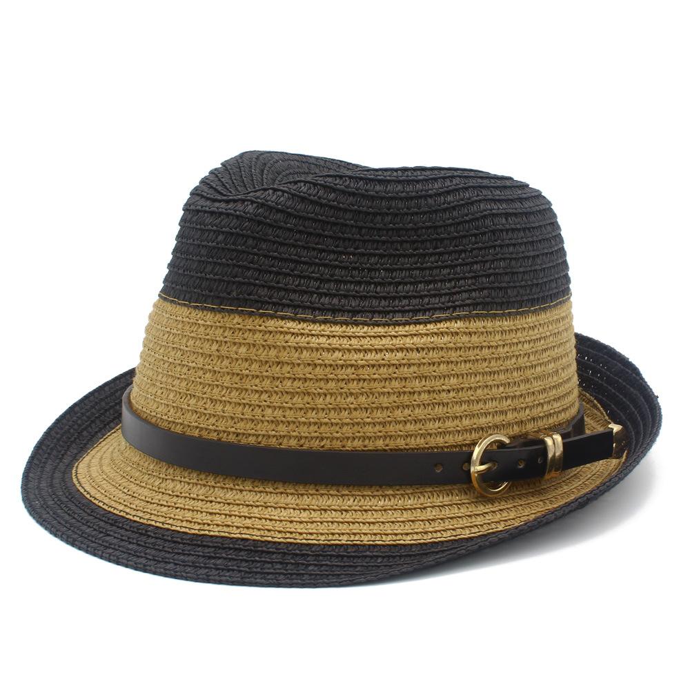 Summer color matching personalized Panama hat British jazz cool hat trendy brand sun hat fashionable versatile couple straw hat