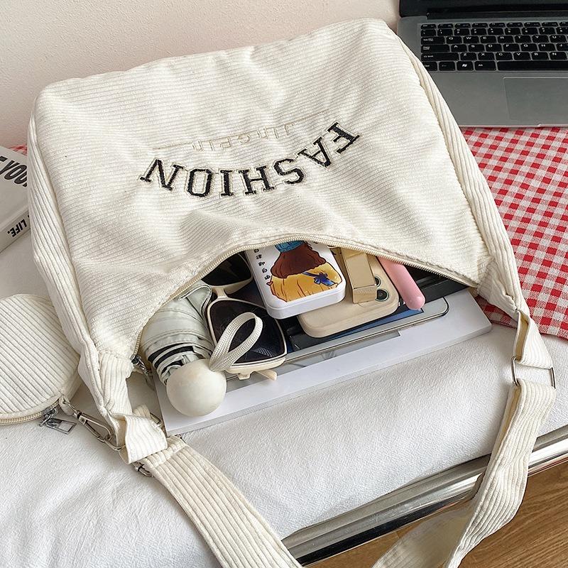 New Casual and Fashionable Women's Shoulder Bag, Student Class Shopping Messenger Bag, Simple Letter Messenger Bag