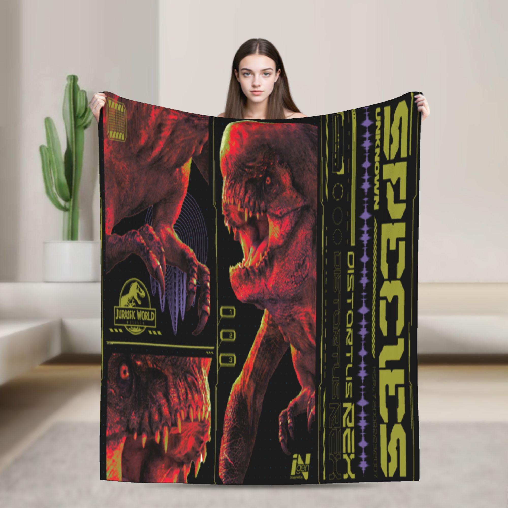 

Jurassic World Rebirth Distortus Rex Species Analysis Blanket Soft Warm Plush Throw Blanket For Bedroom Flannel Bedspread Cover 30x40in