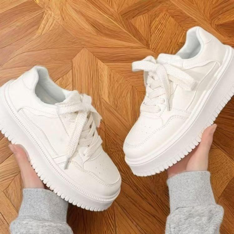 Women's Shoes Platform Spring New Heightening Shoes Niche Versatile Leisure Campus Student Appearance Women's Board Shoes