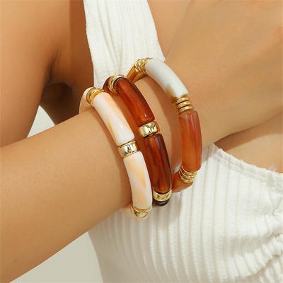 Modisches und einzigartiges gebogenes Acrylarmband - Luxuriöser und elastischer Handring im antiken Stil mit hochwertiger Ausstrahlung
