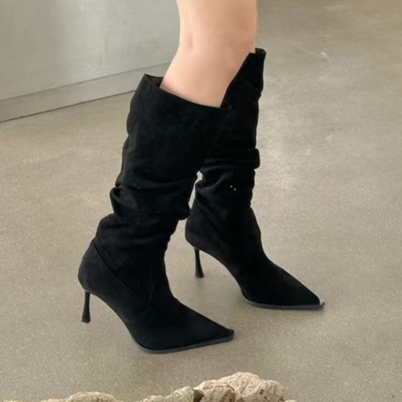 Winter Comfortable/Heating/Casual Wear-resistant Thin Heel Walking Boots Fashion New Pointed Sexy Banquet High Heel Boots Women