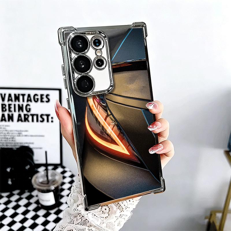 Sportwagen Coole Rücklicht-Verchromung Handyhülle Für Samsung Galaxy S24 S25 FE S26 Edge S23 Ultra S22 S21 Plus S20 Anti-Fall Airbag