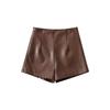 Damen Frühling Sommer Hohe Taille Schlankmachend Sexy Y2K Schwarz Oberbekleidung Gerade Beine PU-Leder Bodycon Shorts Mini-Shorts